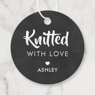 Gebreid met Liefde, Handgemaakt Gift Label, Chalkb Bedankjes Labels