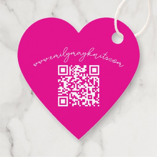 Gebreid met liefde hart wol gebreide zakelijke lab bedankjes labels (Achterkant)