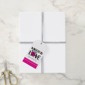 Gebreid met liefde hart wol genaamd cadeau label cadeaulabel (Met Touw)