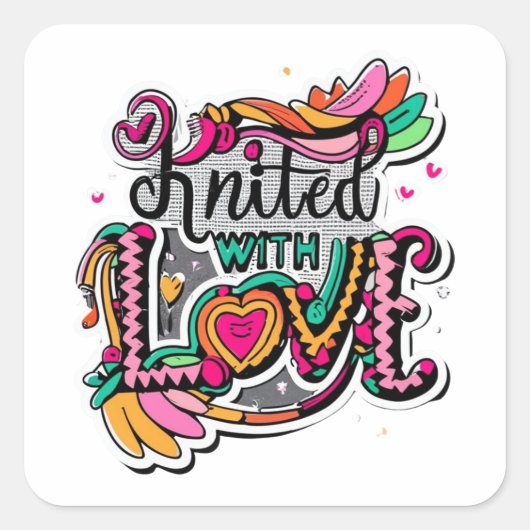 Gebreid met Liefde Sticker - Handgemaakte Affectie (Voorkant)