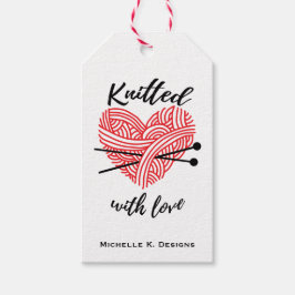 Gebreid met liefdeskleding / handgemaakte zorgwerk cadeaulabel