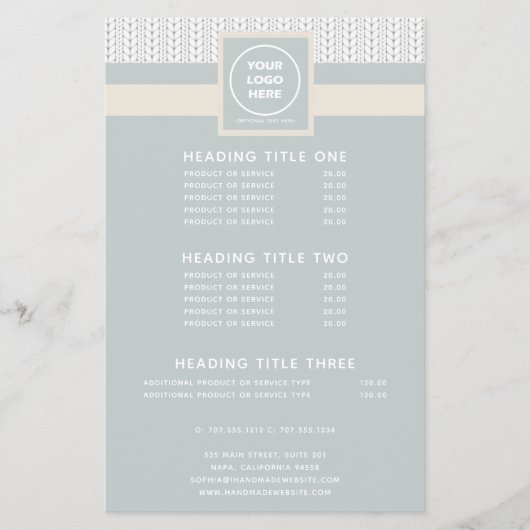 Gebreid patroon Modern Professional Logo Flyer (Voorkant)