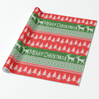 Gebreid patroon "pretkerst" cadeaupapier