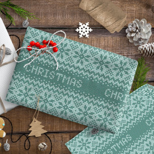Gebreid Stitch Pattern8 Green ID208 Cadeaupapier