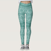 Gebreid Stitch Pattern8 Green ID208 Leggings (Voorkant)
