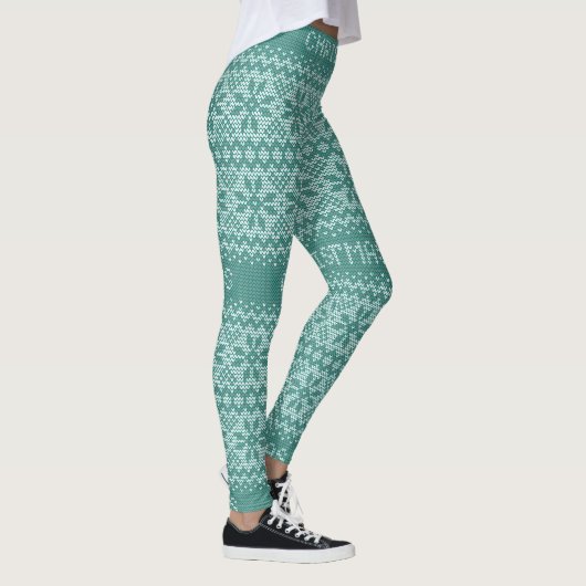 Gebreid Stitch Pattern8 Green ID208 Leggings (Rechts)