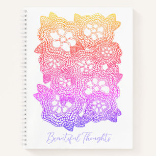 GEBREIDE BLOEMEN 8.5x11 Spiraal Notebook + Tekst Notitieboek