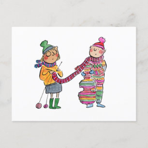 gebreide cello briefkaart