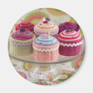 Gebreide cupcakes magneet