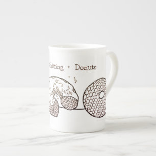 GEBREIDE DONUTS Bone China Mok