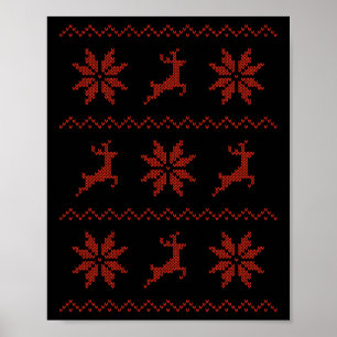 Gebreide Effect Kerstmis - Feestelijke Knit Poster
