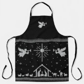 Gebreide Geboorte Engel Kerstmis Sweater Religieus Schort (Voorkant)