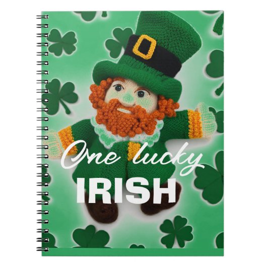 Gebreide kabouter st.Patrick's dag 2024 Notitieboek (Voorkant)