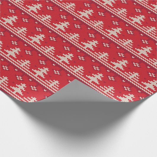 Gebreide kerst Nordic Pattern Cadeaupapier (Hoek)