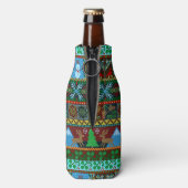 Gebreide kerst rendieren sneeuwmannen vakantie | N Flesjeskoeler (Fles Achterkant)