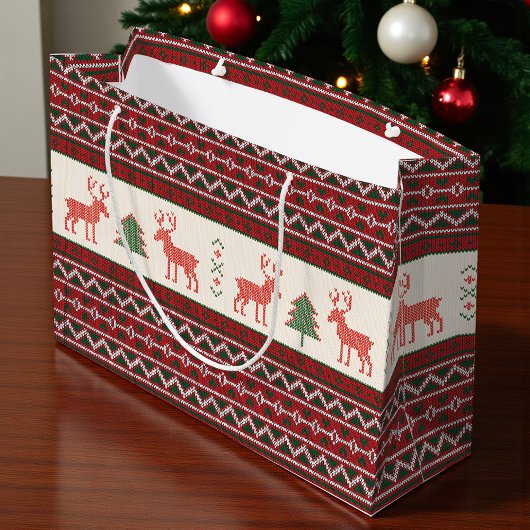 Gebreide kerstboomstructuur voor rendieren | FEEST Groot Cadeauzakje