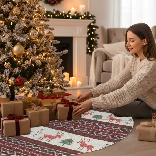 Gebreide kerstboomstructuur voor rendieren | FEEST Kerstboom Rok