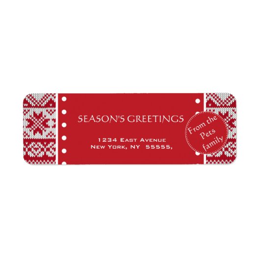 Gebreide Kerstmis Etiket (Voorkant)