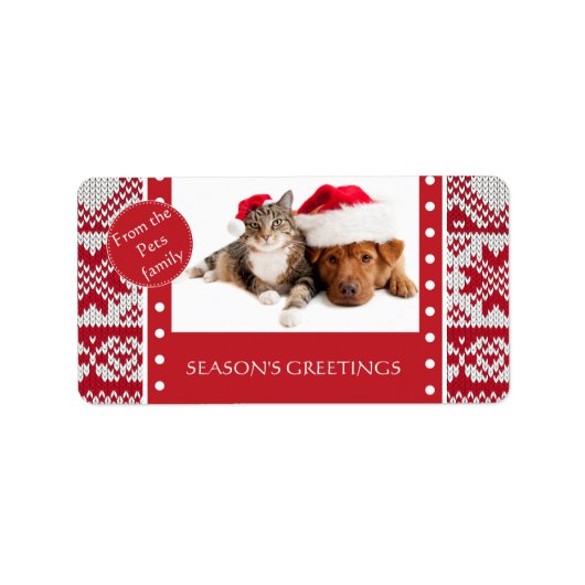 Gebreide Kerstmis Etiket (Voorkant)