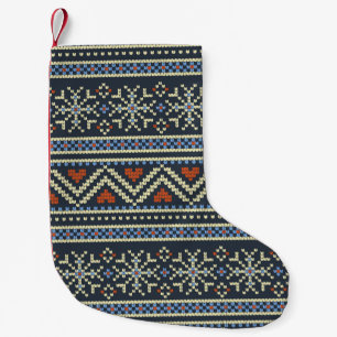 Gebreide Kersttrui Nordic style patroon Kleine Kerstsok