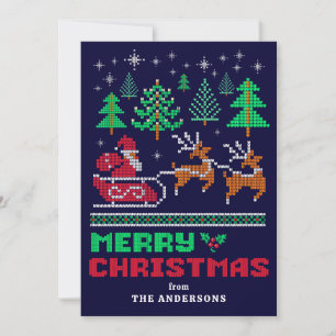 Gebreide kersttrui patroon Vrolijk kerstfeest Feestdagenkaart
