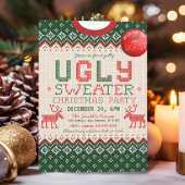 Gebreide lelijke trui kerstfeest uitnodiging