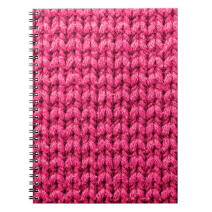 Gebreide roze achtergrond. Garens textuur. Vertica Notitieboek