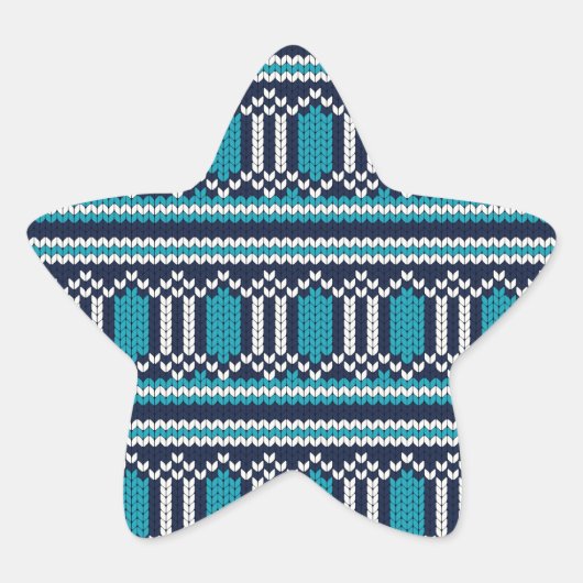 Gebreide trui stijl Kerstmis of Chanoeka Ster Sticker (Voorkant)