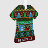 Gebreide Ugly KerstSweater Reindeer | Naam Ornament (voorkant)