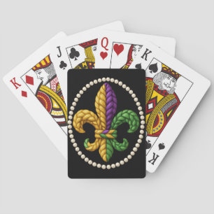 GEBREIDE UITZIENDE MARDI GRAS FLEUR DE LIS POKERKAARTEN