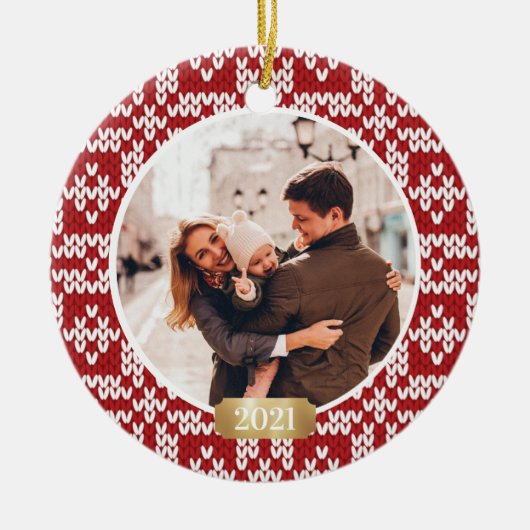 Gebreide versiering keramisch ornament (Voorkant)