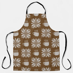 Gebreide winter: decoratieve theekopjes schort