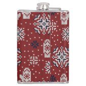 Gebreide winter kerst decoratief patroon heupfles (Achterkant)