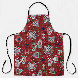 Gebreide winter kerst decoratief patroon schort