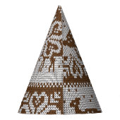 Gebreide winterherten:  dessin. feesthoedjes (Achterkant)