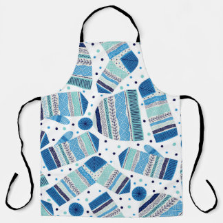 Gebreide winterkleding: Gezellig naadloos patroon. Schort