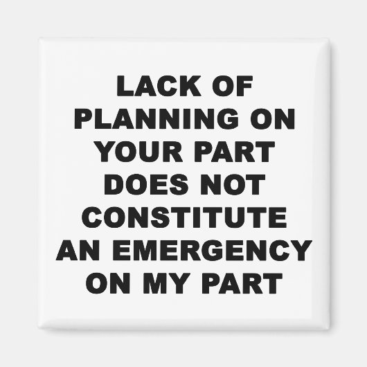 Gebrek aan planning magneet (Voorkant)