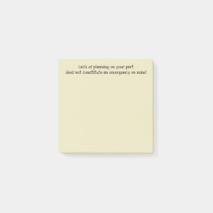 Gebrek aan planning niet noodgeel post-it® notes