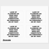 Gebrek aan planning rechthoekige sticker (Vel)