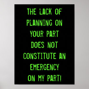 Gebrek aan Poster voor planning