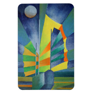 Gebrok door het licht van de zilvermaan magneet