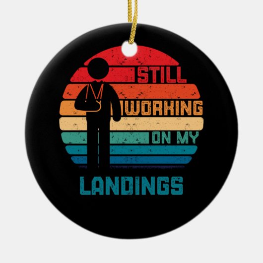 Gebroken arm Kinderen werken goed aan de landing Keramisch Ornament (Voorkant)