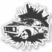 Gebroken autowrak Automobiel Clipart Sticker (Voorkant)