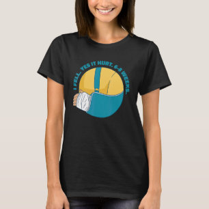 Gebroken boon Meme I Fell Yes it Hurt 68 weken T-shirt