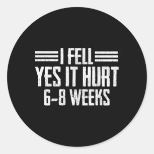 Gebroken bot gebroken arm been pols herstel ronde sticker