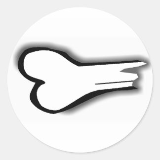 Gebroken bot ronde sticker