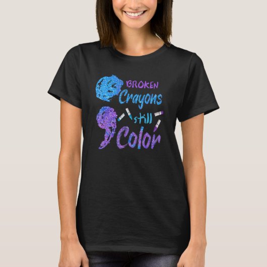 Gebroken Crayons nog steeds: preventie van zelfmoo T-shirt (Voorkant)