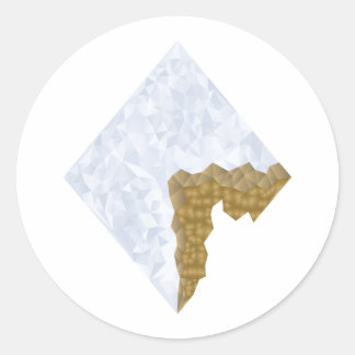 Gebroken diamant ronde sticker