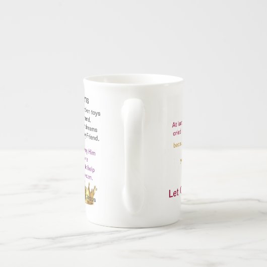 Gebroken dromen...laten we God China Mok geven (Achterkant)