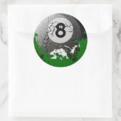 Gebroken en gebarsten 8 Ball Ronde Sticker (Tas)